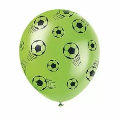 5 Ballons Latex 30 Cm FOOTBALL Blancs Et Verts -Halloween Costumes Ventes 12 ballons latex 30 cm football 6 blancs 6 verts 2