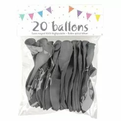 20 Ballons Latex ARGENT 25 Cm