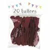 20 Ballons Latex BORDEAUX 25 Cm