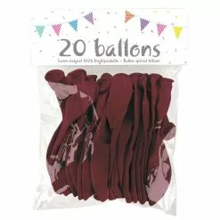 20 Ballons Latex BORDEAUX 25 Cm