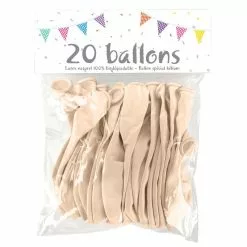 20 Ballons Latex IVOIRE 25 Cm