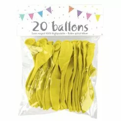 20 Ballons Latex JAUNE 25 Cm