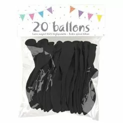 20 Ballons Latex NOIR 25 Cm