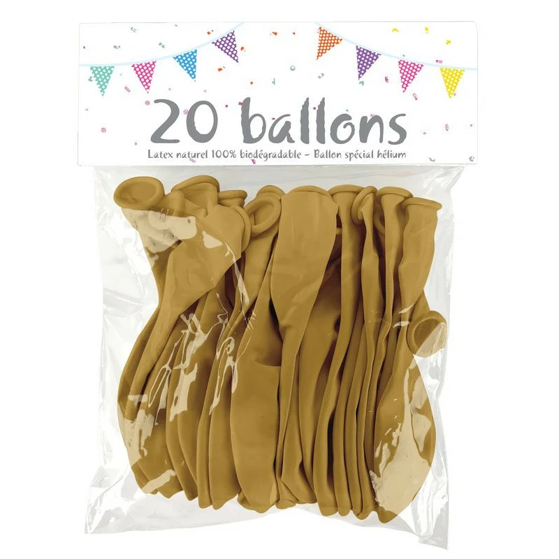 20 Ballons Latex OR 25 Cm 1 20 Ballons Latex OR 25 Cm