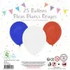 25 Ballons Bleu, Blanc, Rouge 12'' (30 Cm)
