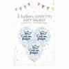3 Ballons C'EST UN PRINCE 12'' 30 Cm Confettis Papier Bleu
