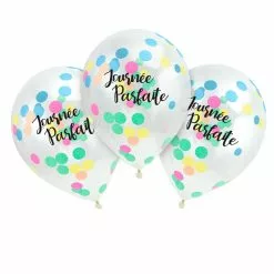3 Ballons Impression JOURNEE PARFAITE 12'' 30 Cm Confettis Papier