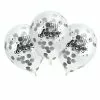 3 Ballons JOYEUX ANNIVERSAIRE Confettis Papier Argent