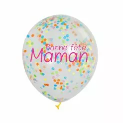 3 Ballons Transparents Confettis MULTI Bonne Fête Maman -Halloween Costumes Ventes 3 ballons transparents confettis multi bonne fete maman 2