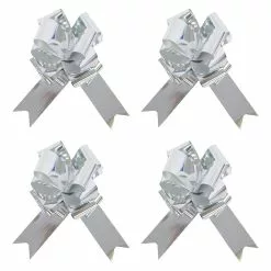 4 Noeuds à Tirer 18 Cm ARGENT Métallisé