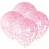 5 Ballons 40cm Confettis COEUR ROSE