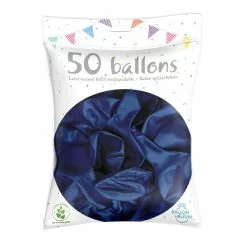 50 Ballons Latex Métal Nacré Bleu Roy 30 Cm