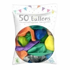50 Ballons Latex Métal Nacré Multicolore 30 Cm