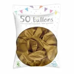 50 Ballons Latex Métal Nacré Or 30 Cm