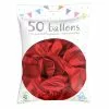50 Ballons Latex Métal Nacré Rouge 30 Cm
