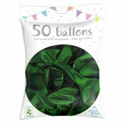 50 Ballons Latex Métal Nacré Vert Pomme 30 Cm