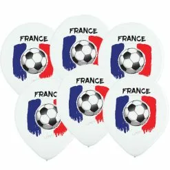 6 Ballons Imprimés Drapeau France Ballon De Football 30 Cm
