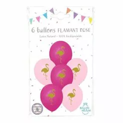 6 Ballons Imprimés Flamant Rose -Halloween Costumes Ventes 6 ballons imprimes flamand rose 1