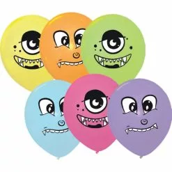 6 Ballons Imprimés MONSTRES -Halloween Costumes Ventes 6 ballons imprimes monstres 2