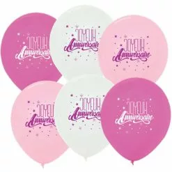 6 Ballons Roses Joyeux Anniversaire 30 Cm -Halloween Costumes Ventes 6 ballons roses joyeux anniversaire 30 cm 2