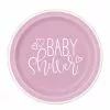8 Assiettes Roses 23 Cm - Baby Shower ECOLOGIQUE
