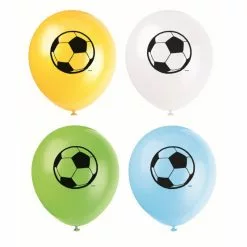8 Ballons Ass. Latex 30 Cm FOOTBALL