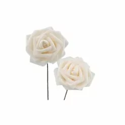 8 Roses EVA 8 CM Blanches