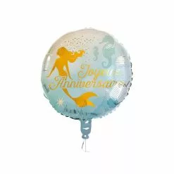 Ballon Foil 45 Cm Sirène Joyeux Anniversaire Double Face