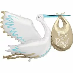 Ballon Foil CIGOGNE ''C'est Un Garçon'' 157 Cm