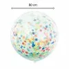 Ballon Transparent GEANT 80 CM Confettis Multi 5cm Papier De Soie