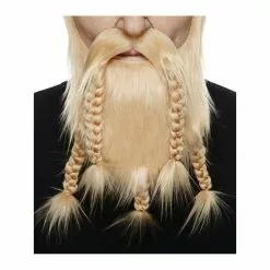 Barbe + Moustache Captain Viking Longue Blonde (061)