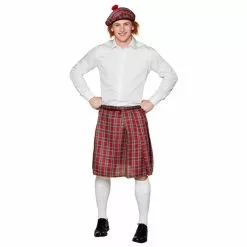 Béret Mr Tartan Rouge Avec Cheveux Roux -Halloween Costumes Ventes beret mr tartan rouge avec cheveux 2