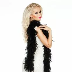 Boa 1m80 Plumes Noires 50g -Halloween Costumes Ventes boa plumes 1m80 50gr noir 2