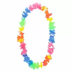 BOX 25 Colliers Hawaïen Polyester MULTICOLORE -Halloween Costumes Ventes box de 25 colliers hawaien polyester 2