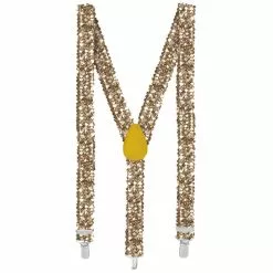 Bretelles Paillettes Or