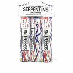 Lancer Manuel 15 Cm X3 Serpentins BBR Papier De Soie BLEU BLANC ROUGE