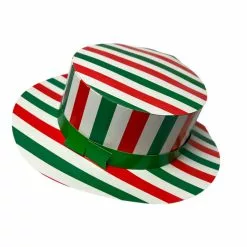 Canotier Italie Carton VERT ROUGE BLANC