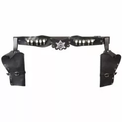 Ceinture Adulte Holster Double Décor Argent Noir Et Brun Assorties -Halloween Costumes Ventes ceinture adulte holster double decor ar gent noir et brun assorties 2