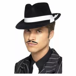 Chapeau AL CAPONE, Noir, Avec Bande, Plastique Floqué