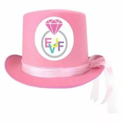 Chapeau Feutre Rose Enterrement De Vie De Jeune Fille Avec Ruban Et Tulle