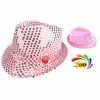 Chapeau SEQUIN ROSE Cligotant 6 LED 3 PILES LR44 FOURNIES