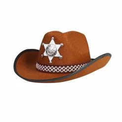 Chapeau Shérif Junior - Brun -Halloween Costumes Ventes chapeau sheriff junior brun 1