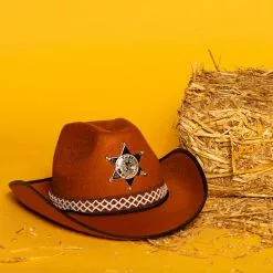 Chapeau Shérif Junior - Brun -Halloween Costumes Ventes chapeau sheriff junior brun 2