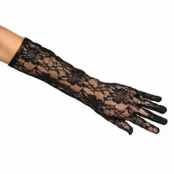 Gants Mi-long Noir Dentelle 40 Cm 'Milan' (la Paire) -Halloween Costumes Ventes gants mi long noir dentelle 40 cm milan la paire 2