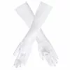 Gants En Satin 40 Cm - Blanc