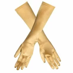 Gants En Satin 40 Cm - Or