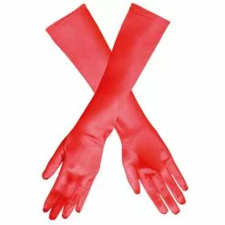 Gants En Satin 40 Cm - Rouge