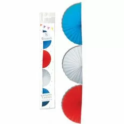 Guirlande 4 M 8 Rosaces BLEU BLANC ROUGE BBR