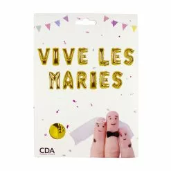 Guirlande Ballons Foil 30 Cm Or VIVE LES MARIES