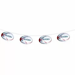Guirlande Papier 10 Fanions 5m Ballons Ballon De RUGBY 20 X 27,5 Cm